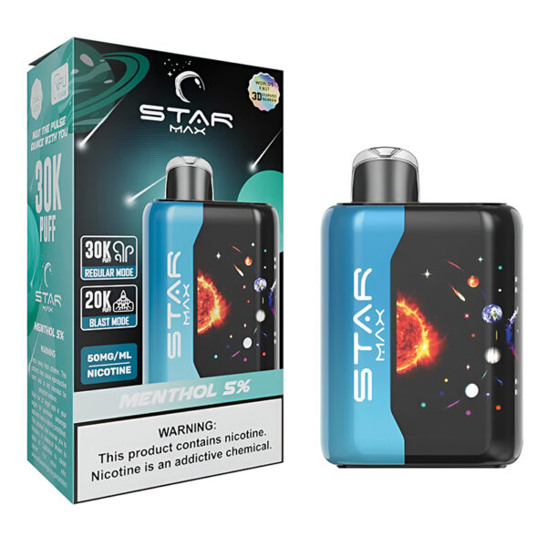 STARMAX GALAXY DISPOSABLE 30000PF MENTHOL 5% - BOX OF 5 (20000PF BLAST MODE)