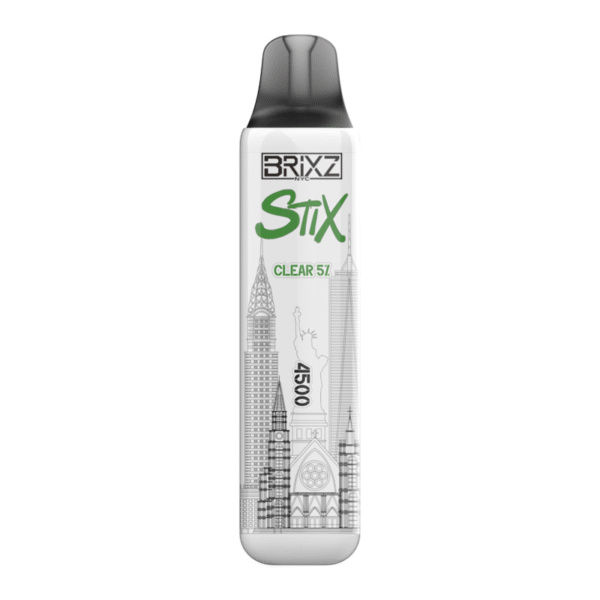 BRIXZ NYC STIX DISPOSABLE 4500PF CLEAR 5% -BOX OF 10