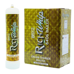 BRIXZ NYC RICH WHIP CREAM CHARGERS 640G CYLINDER BLUEBERRY MANGO -BOX OF 6