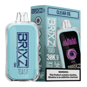 BRIXZ NYC 3.0 DISPOSABLE 30000PF CLEAR (UNFLAVORED) 5% -BOX OF 5