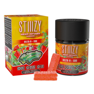 STIIIZY HEMP INFUSED GUMMY 225MG DELTA 9 CBD WATERMELON WAVE 15CT JAR-BOX OF 10 JAR