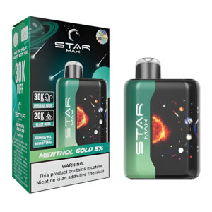 STARMAX GALAXY DISPOSABLE 30000PF MENTHOL GOLD 5% - BOX OF 5 (20000PF BLAST MODE)