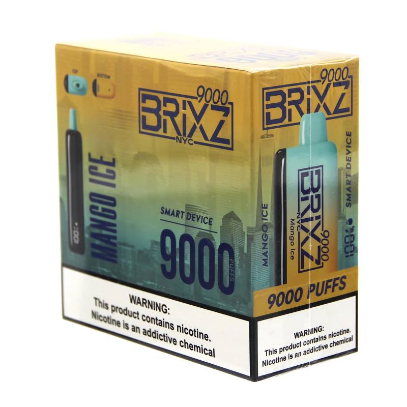 BRIXZ NYC DISPOSABLE 9000PF MANGO ICE 3% -BOX OF 5 – Eagle Distribution