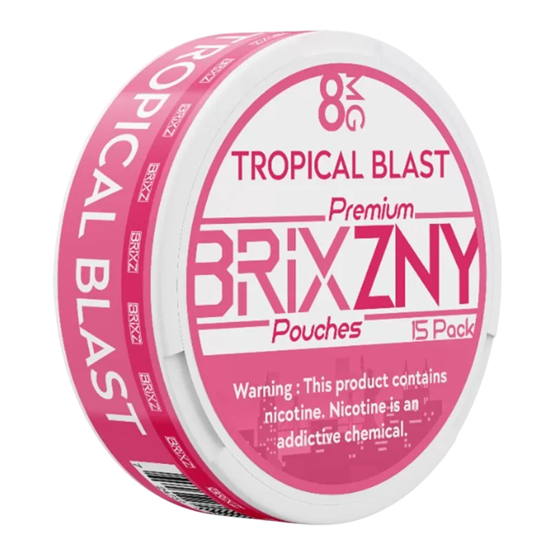 BRIXZNY NICOTINE POUCHES TROPICAL BLAST 8MG -PACK OF 5