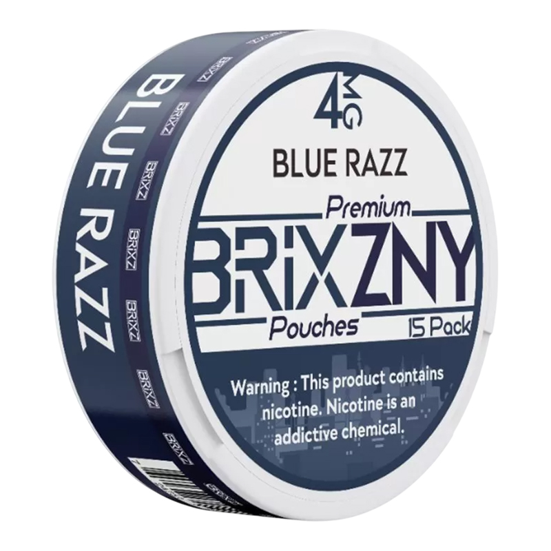 BRIXZNY NICOTINE POUCHES BLUE RAZZ 4MG -PACK OF 5
