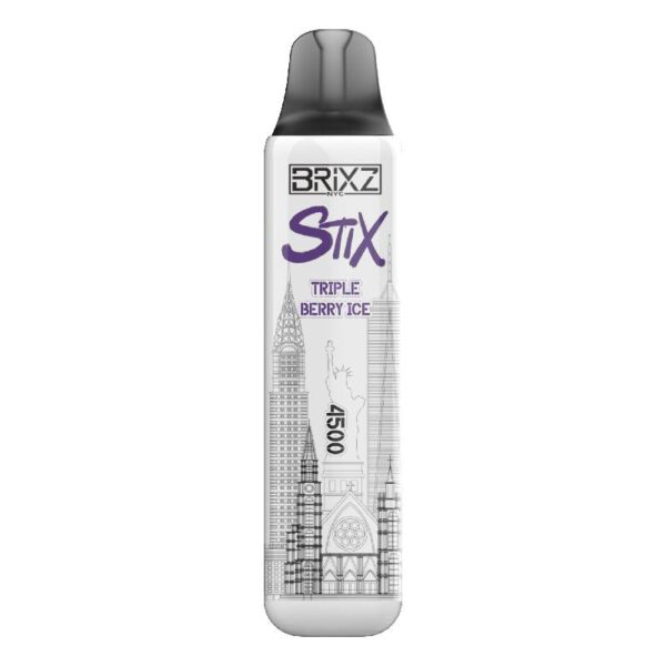 BRIXZ NYC STIX DISPOSABLE 4500PF TRIPLE BERRY ICE 5% -BOX OF 10