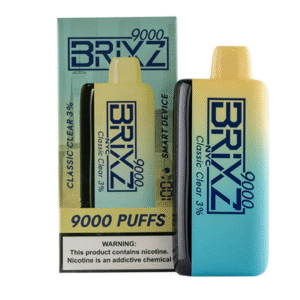 BRIXZ NYC DISPOSABLE 9000PF CLASSIC CLEAR 3% -BOX OF 5