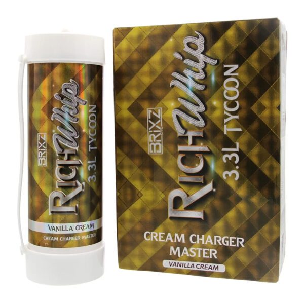 BRIXZ NYC RICH WHIP CREAM CHARGERS 3.3L TANK VANILLA CREAM -BOX OF 2 TANK