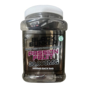 BLACK BUNKER NANO THC INFUSED GUMMIES 1000MG PASSION FRUIT- BOX OF 30