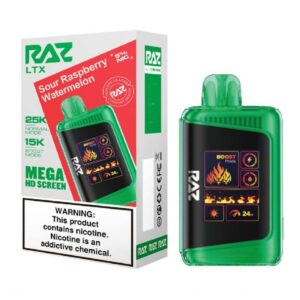 RAZ LTX 25K SOUR RASPBERRY WATERMELON 5% - Box of 5