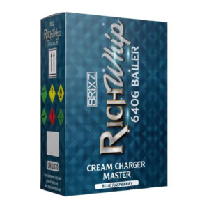 BRIXZ NYC RICH WHIP CREAM CHARGERS 640G CYLINDER BLUE RASPBERRY -BOX OF 6