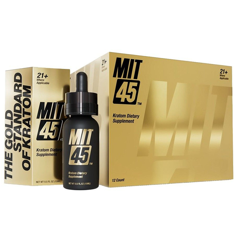 MIT 45 KRATOM DIETARY SUPPLEMENT GOLD 0.5 FL OZ(15ML) BOTTLE - BOX OF 12