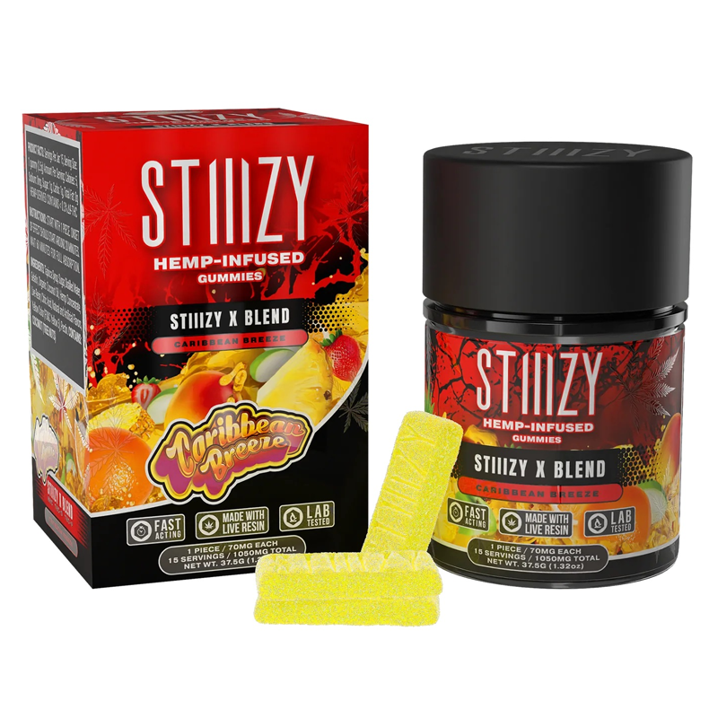 STIIIZY HEMP INFUSED GUMMY 1050MG X-BLEND 15CT JAR-BOX OF 10 JAR