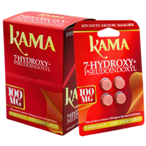 KAMA 7-HYDROXY + PSEUDOINDOXYL KRATOM NATURAL 4CT PACK 100MG -BOX OF 10 PACK