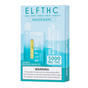ELFTHC D8 THCP THCB THCV THCH NOLDOR BLEND DISPOSABLE THC5000MG OG BLUEBERRY MARSHMALLOW (HYBRID / SATIVA) -BOX OF 5