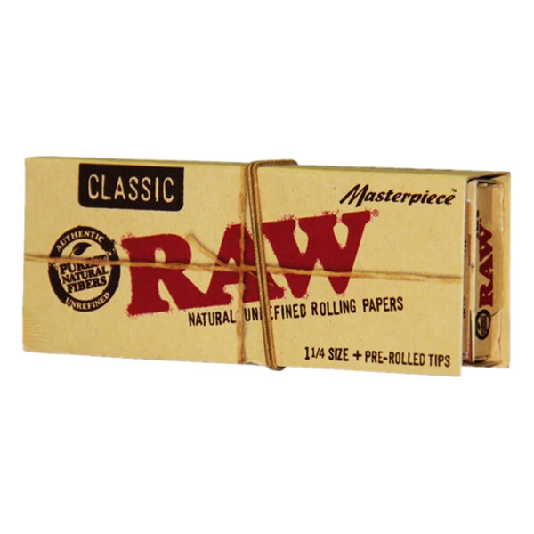 RAW  MASTERPIECE 1 1/4 + PRE ROLLED TIP