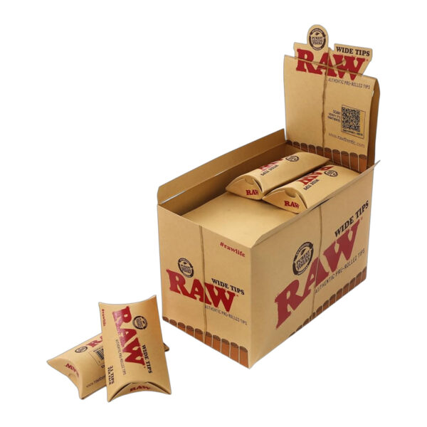 RAW  WIDE TIPS PRE ROLLED 20 PER BOX 21PK