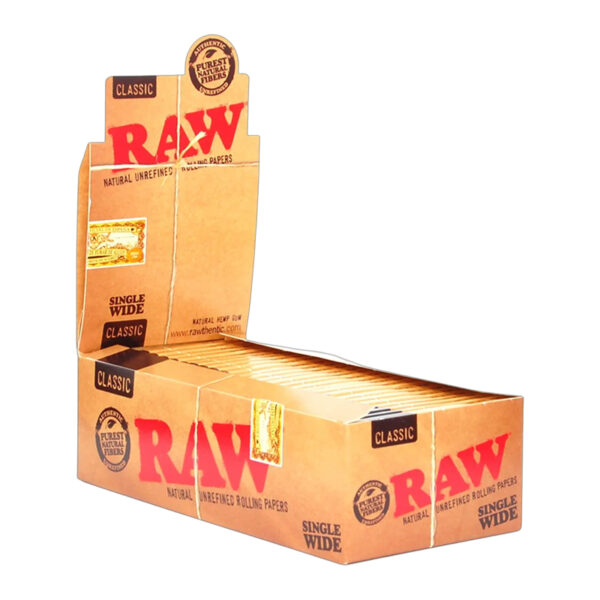 RAW SINGLE WIDE CLASSIC ROLLING PAPER50 PER BOX
