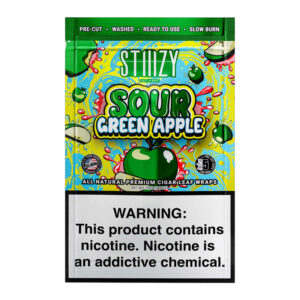 STIIIZY ALL NATURAL PREMIUM CIGAR LEAF WRAPS SOUR GREEN APPLE - BOX OF 5