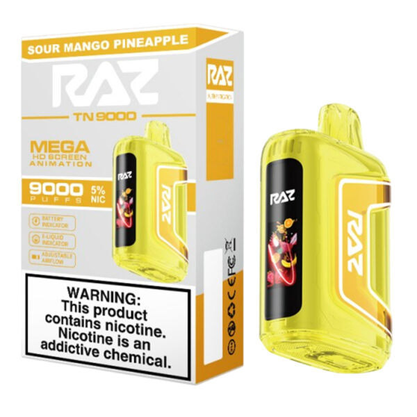 RAZ TN 9K SOUR MANGO PINEAPPLE 5% - BOX OF 5