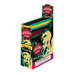 ZIG ZAG 2PK 2 CIGAR WRAPS STRAWBERRY - BOX OF 25 POUCHES