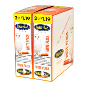WHITE OWL 2PK WHITE PEACH CIGAR - DUAL BOX OF 15 POUCHES