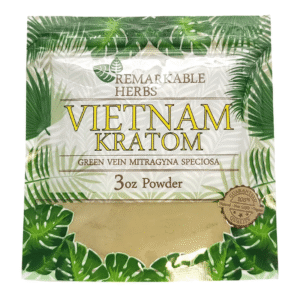 REMARKABLE HERBS GREEN VEIN MITRAGYNA SPECIOSA VIETNAM KRATOM POWDER 3OZ BAG