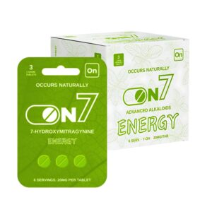 ON7 7-HYDROXYMITRAGYNINE 7-OH CHEWABLE TABLETS ENERGY 20MG 3CT - BOX OF 10
