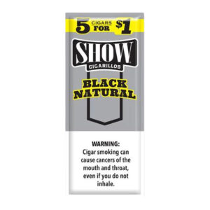 SHOW 5PK CIGARILLOS BLACK NATURAL - BOX OF 15 POUCHES