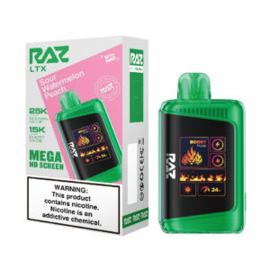 RAZ LTX 25K SOUR WATERMELON PEACH 5% - Box of 5
