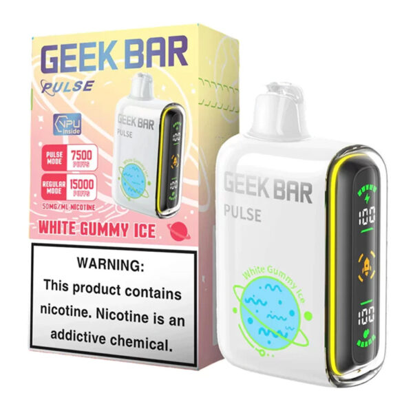 GEEK BAR PULSE 15K WHITE GUMMY ICE 5% - BOX OF 10