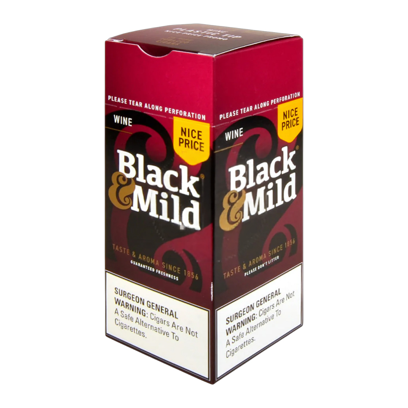 BLACK & MILD WINE PLASTIC TIP NICE PRICE BOX OF 25