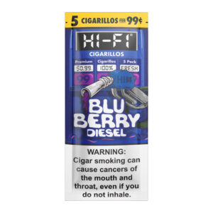 HI-FI 5PK $1.29 BLUBERRY DIESEL - BOX OF 15 POUCHES