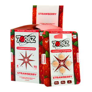 7ORBZ 7-HYDROXYMITRAGYNINE CHEWABLE TABLETS STRAWBERRY 30MG 4CT - BOX OF 10 PACK