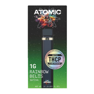 ATOMIC THCP 1GM DISPOSABLE RAINBOW BELTS SATIVA- BOX OF 5