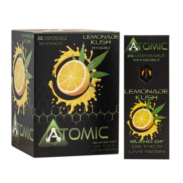 ATOMIC THCP 2G DISPOSABLE LEMONADE KUSH HYBRID - BOX OF 10