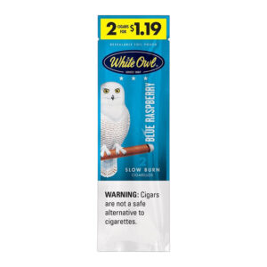 WHITE OWL 2PK BLUE RASPBERRY CIGAR - DUAL BOX OF 15 POUCHES