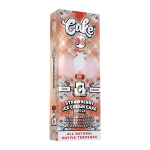 CAKE $$$ 3.0G CARTRIDGE STRAWBERRY ICE CREAM CAKE SATIVA -BOX OF 5