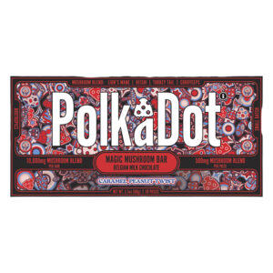 POLKA DOT CARAMEL PEANUT TWIST MUSHROOM MAGIC BLEND CHOCOLATE BAR - BOX OF 10