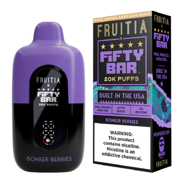 FRUITIA FIFTY BAR 20K BONKER BERRIES 5% - BOX OF 5