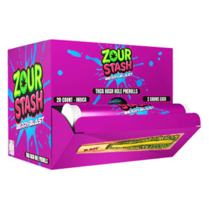 ZOUR STASH BERRY BLAST INDICA 2G THCP HASH HOLE PREROLLS - BOX OF 20