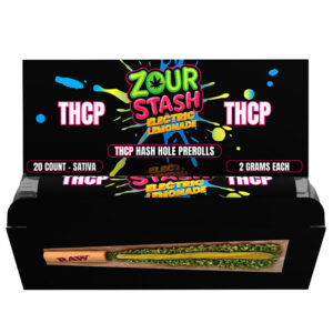 ZOUR STASH ELECTRIC LEMONADE SATIVA 2G THCP HASH HOLE PREROLLS - BOX OF 20