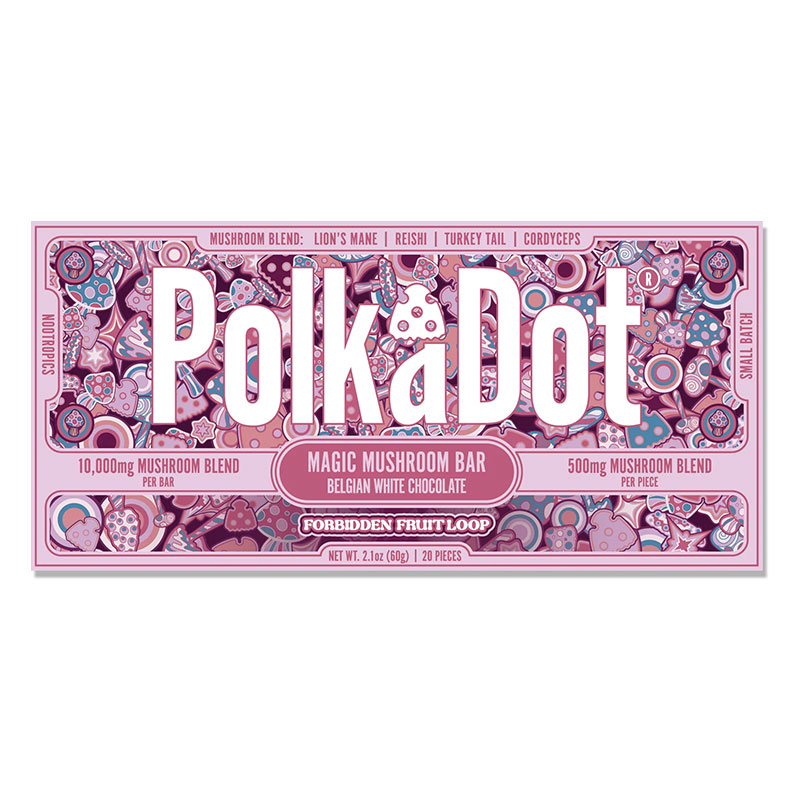 POLKA DOT FORBIDDEN FROOT LOOP MUSHROOM MAGIC BLEND CHOCOLATE BAR - BOX OF 10