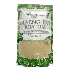 REMARKABLE HERBS WHITE VEIN MITRAGYNA SPECIOSA MAENG DA KRATOM POWDER 20OZ BAG