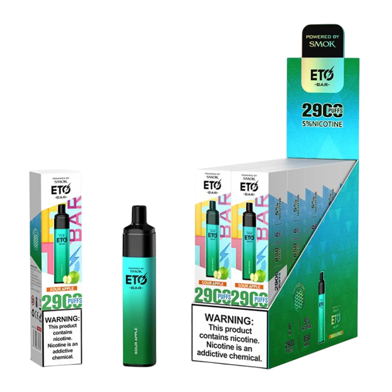 SMOK ETO BAR 2900 PUFFS SOUR APPLE 5% - BOX OF 10