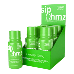 EXODUS SIP OHMZ PSEUDOINDOXYL & 7-HYDROXYMITRAGYNINE SHOTS GREEN 30MG - BOX OF 6 BOTTLES