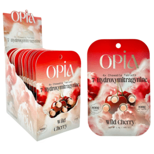OPIA 7-HYDROXYMITRAGYNINE CHEWABLE TABLETS WILD CHERRY 80MG 4CT (20MG PER TABLET) - BOX OF 10
