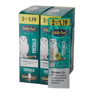 WHITE OWL 2PK EMERALD UN-SWEET CIGAR - DUAL BOX OF 15 POUCHES