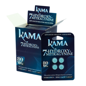 KAMA 7-HYDROXYMITRAGYNINE KRATOM CHEWABLE TABLETS NATURAL 80MG 4CT -BOX OF 10 PACK