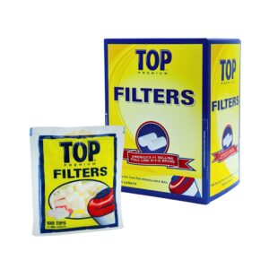 TOP PREMIUM 15MM FILTERS BLUE 100CT - BOX OF 30 POUCHES